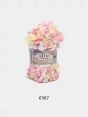 Пудровый пряжа Alize Puffy fine Color Пуффи Файн Колор петельки