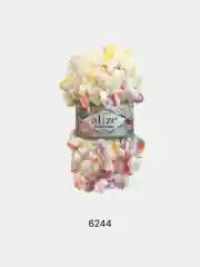 Коричневый пряжа Alize Puffy fine Color Пуффи Файн Колор петельки