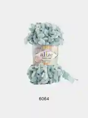 Лазурный пряжа Alize Puffy fine Color Пуффи Файн Колор петельки
