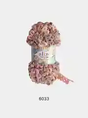 Бежевый меланж пряжа Alize Puffy fine Color Пуффи Файн Колор петельки