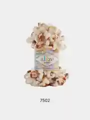 Пастельно-коралловый пряжа Alize Puffy fine Color Пуффи Файн Колор петельки