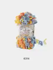 Морской пряжа Alize Puffy fine Color Пуффи Файн Колор петельки