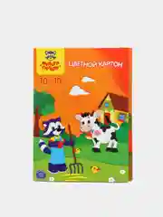 Картон цветной, A4, Мульти-Пульти, 10 л, 10 цветов, немелованный, в папке