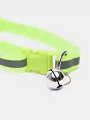 Зеленый светоотражающий ошейник для кошек и собак с колокольчиком