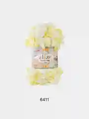 Оранжевый пряжа Alize Puffy fine Color Пуффи Файн Колор петельки