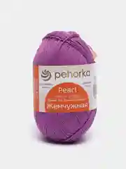 Фиолетовый пряжа Пехорка Жемчужная 50% Хлопок 50% Вискоза 100г 425м