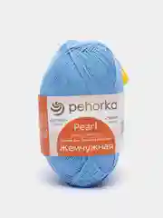 Светло-синий пряжа Пехорка Жемчужная 50% Хлопок 50% Вискоза 100г 425м