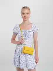Желтый сумка-клатч через плечо