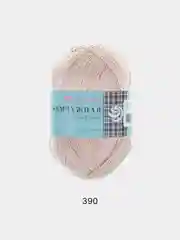 Бежевый меланж пряжа Пехорка Жемчужная 50% Хлопок 50% Вискоза 100г 425м