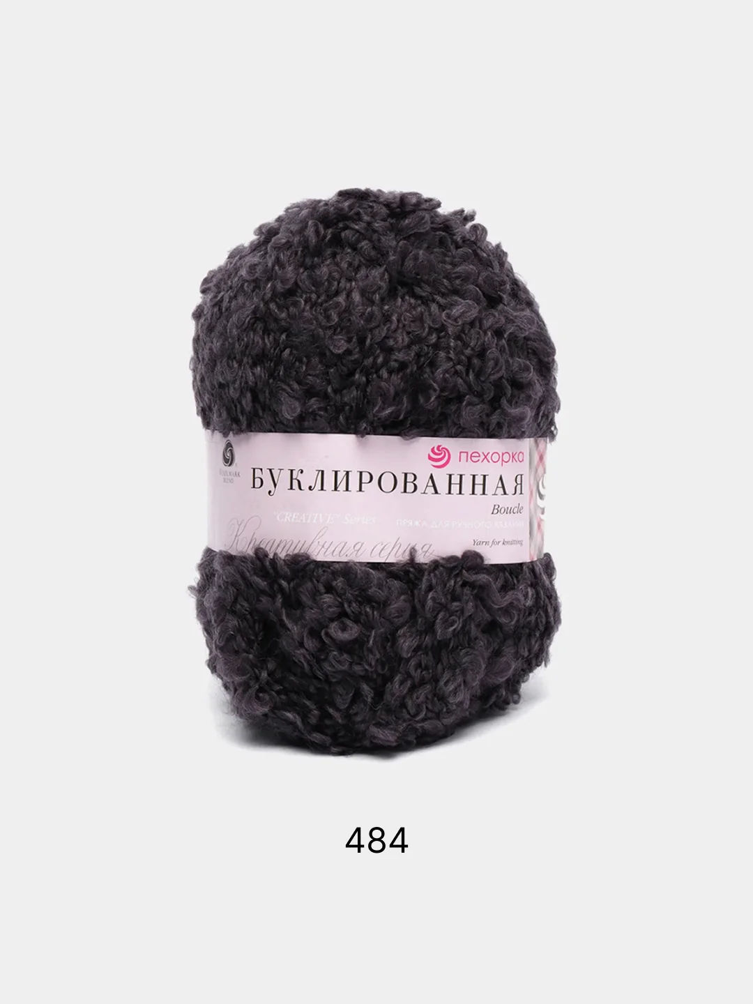Фиолетовый пряжа Пехорка Буклированная 30% мохер, 20% шерсть, 50% акрил, 200г 220м