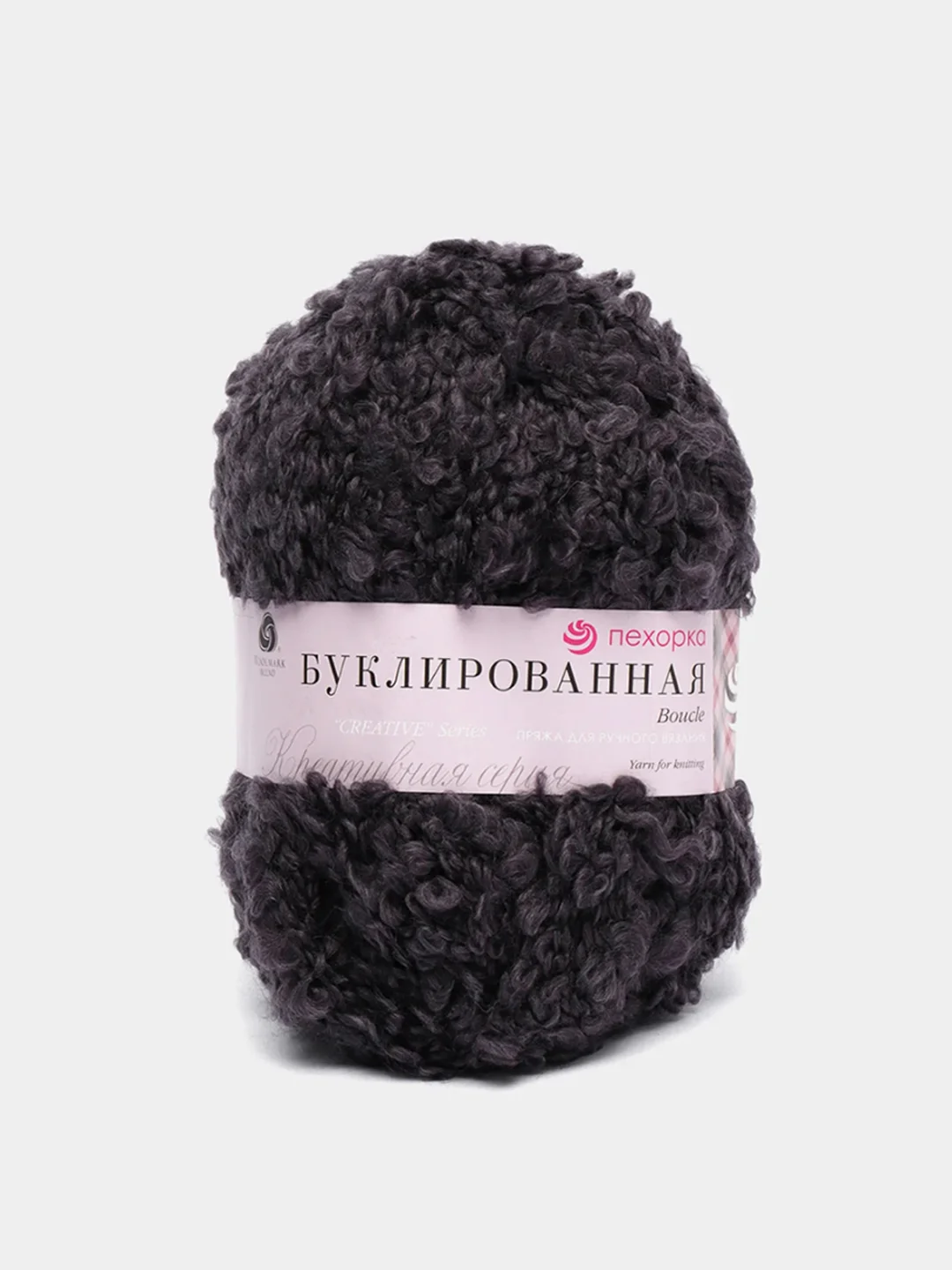 Фиолетовый пряжа Пехорка Буклированная 30% мохер, 20% шерсть, 50% акрил, 200г 220м