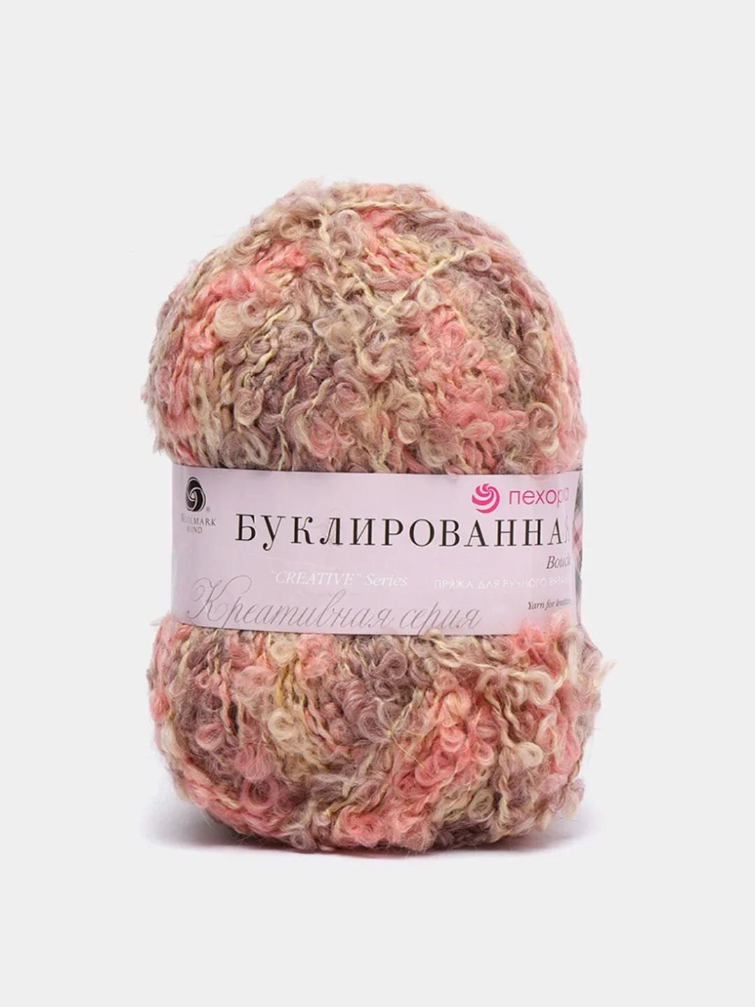 Карамельный пряжа Пехорка Буклированная 30% мохер, 20% шерсть, 50% акрил, 200г 220м