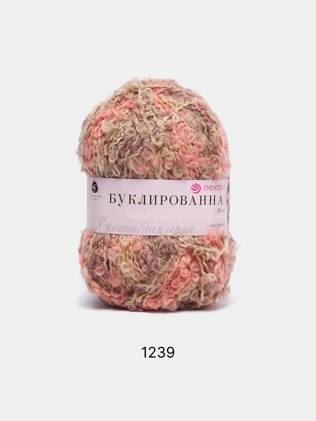 Карамельный пряжа Пехорка Буклированная 30% мохер, 20% шерсть, 50% акрил, 200г 220м
