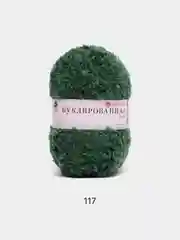 Зеленый пряжа Пехорка Буклированная 30% мохер, 20% шерсть, 50% акрил, 200г 220м