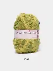 Оливковый пряжа Пехорка Буклированная 30% мохер, 20% шерсть, 50% акрил, 200г 220м