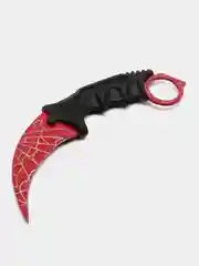 Красный нож керамбит из игры CS Go в паутине
