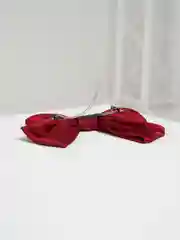 Бордовый бант для волос на заколке, атласный