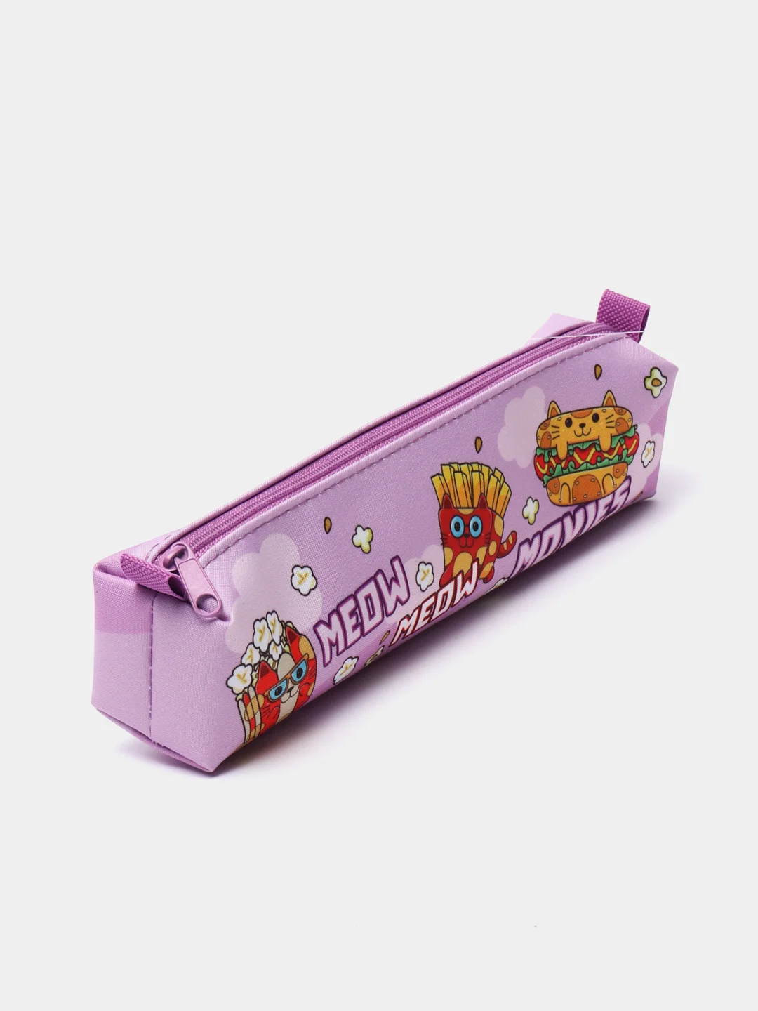Пенал на молнии мягкий Cats-Fast food школьный, 210 х 45 х 45 мм