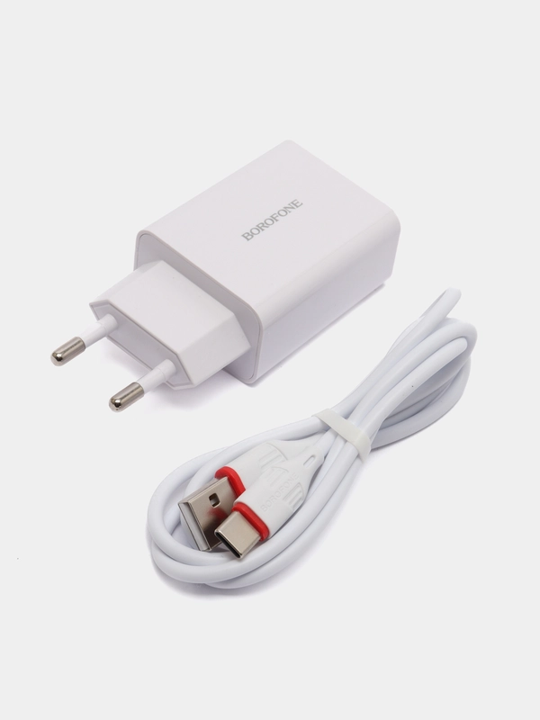 Сетевое зарядное устройство Borofone BA21A, быстрая зарядка 3.0, с кабелем Type-C, 18W