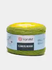 Лайм пряжа Yarnart Flowers Merino, 590 м, 225 г
