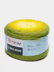 Лайм пряжа Yarnart Flowers Merino, 590 м, 225 г