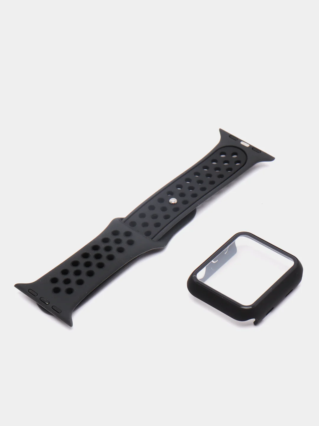Черный ремешок, бампер и стекло Apple Watch Classic 38 40 42 44 mm Series 1, 2, 3, 4, 5, 6, SE