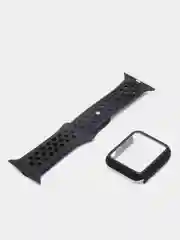 Черный ремешок, бампер и стекло Apple Watch Classic 38 40 42 44 mm Series 1, 2, 3, 4, 5, 6, SE
