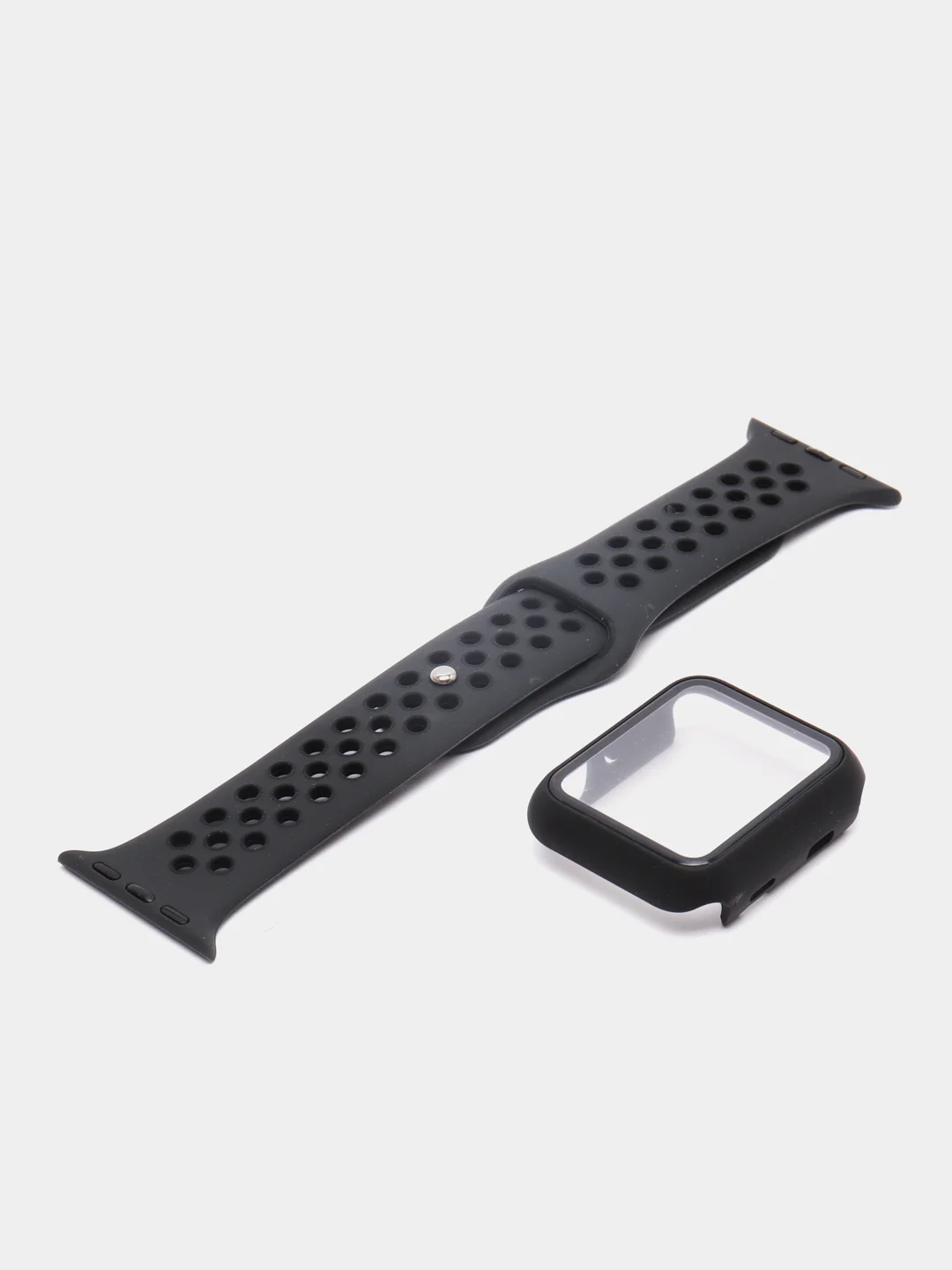 Черный ремешок, бампер и стекло Apple Watch Classic 38 40 42 44 mm Series 1, 2, 3, 4, 5, 6, SE