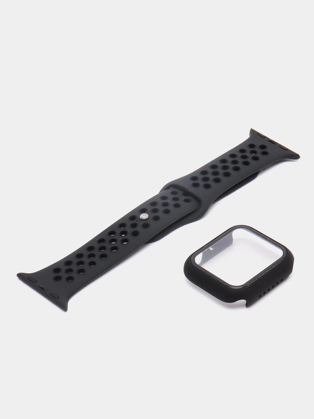 Черный ремешок, бампер и стекло Apple Watch Classic 38 40 42 44 mm Series 1, 2, 3, 4, 5, 6, SE