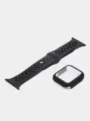 Черный ремешок, бампер и стекло Apple Watch Classic 38 40 42 44 mm Series 1, 2, 3, 4, 5, 6, SE
