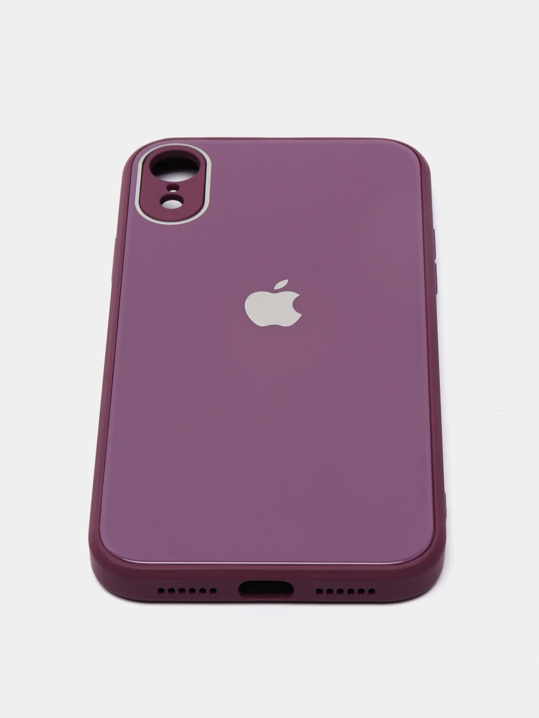 Тёмно-бордовый чехол для iPhone XR, силиконовый, со стеклянной панелью