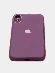 Тёмно-бордовый чехол для iPhone XR, силиконовый, со стеклянной панелью