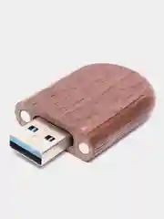 Коричневый деревянная USB-флешка в подарочной шкатулке 64 Гб 3.0