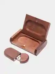 Коричневый деревянная USB-флешка в подарочной шкатулке 64 Гб 3.0