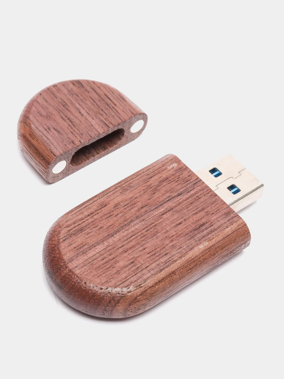 Коричневый деревянная USB-флешка в подарочной шкатулке 64 Гб 3.0