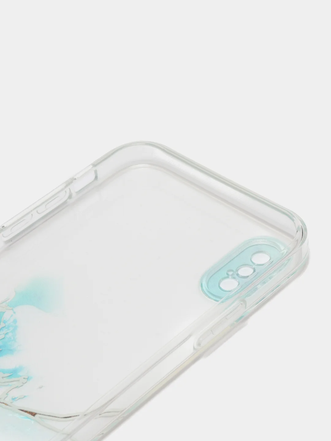Голубой чехол Silicone Case для iPhone 13,12,11,XS,X,Pro,Max силиконовый (айфон) с акварельным рис