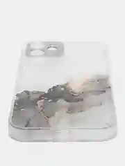 Коричневый чехол Silicone Case для iPhone 13,12,11,XS,X,Pro,Max силиконовый (айфон) с акварельным рис