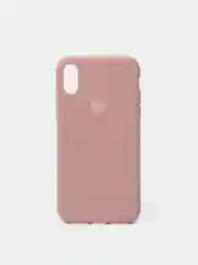 Розовый матовый чехол с сердцем на Apple iphone 11, 11Pro, 11ProMax, XS, XSMax, XR, X, 7/8Plus,7/8