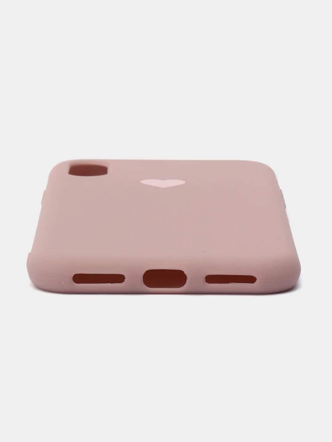 Розовый матовый чехол с сердцем на Apple iphone 11, 11Pro, 11ProMax, XS, XSMax, XR, X, 7/8Plus,7/8