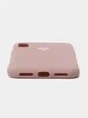 Розовый матовый чехол с сердцем на Apple iphone 11, 11Pro, 11ProMax, XS, XSMax, XR, X, 7/8Plus,7/8