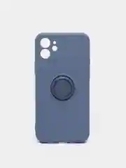 Синий меланж чехол силиконовый с кольцом на iPhone 12
