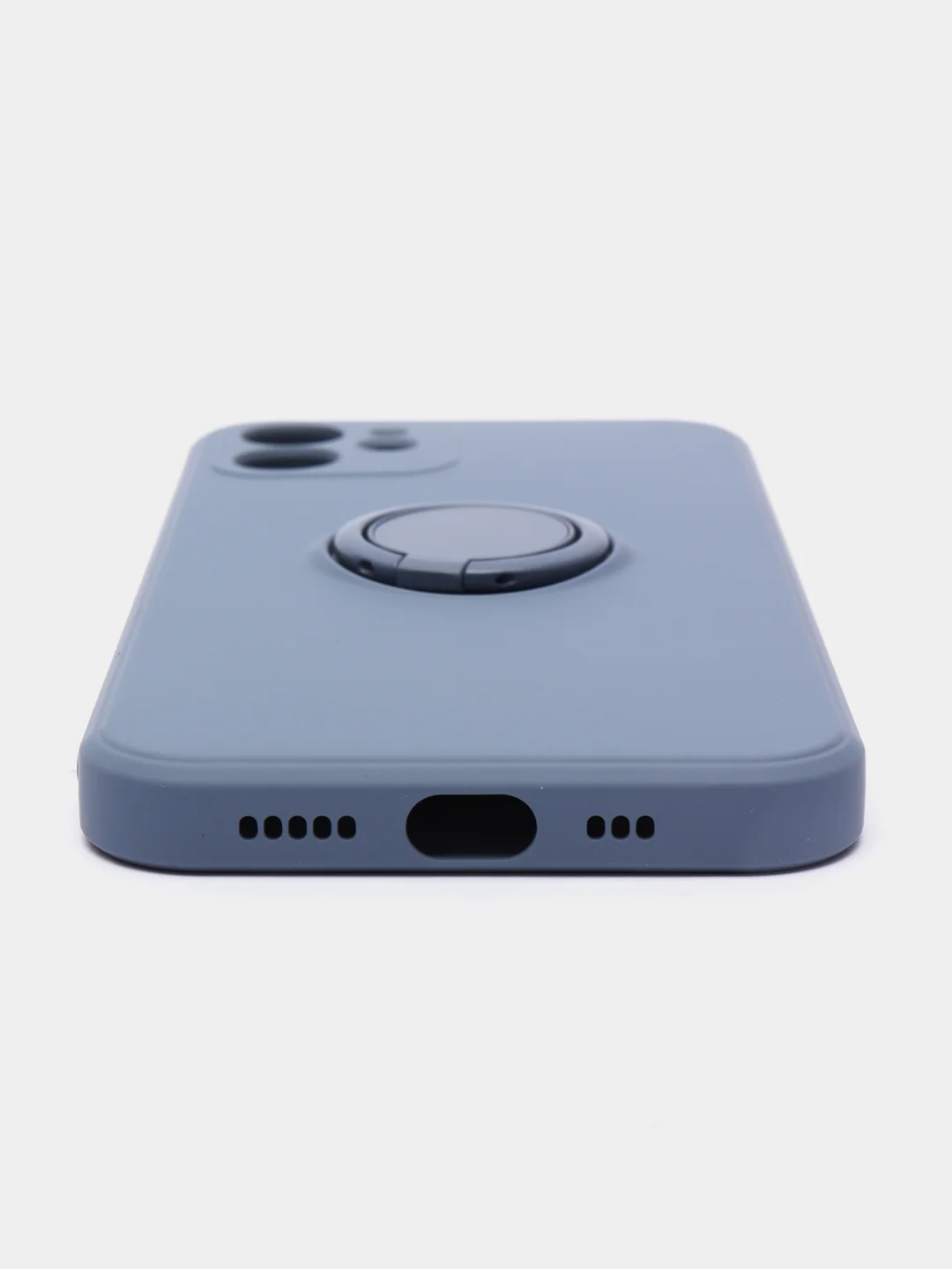 Розовый чехол силиконовый с кольцом на iPhone 12
