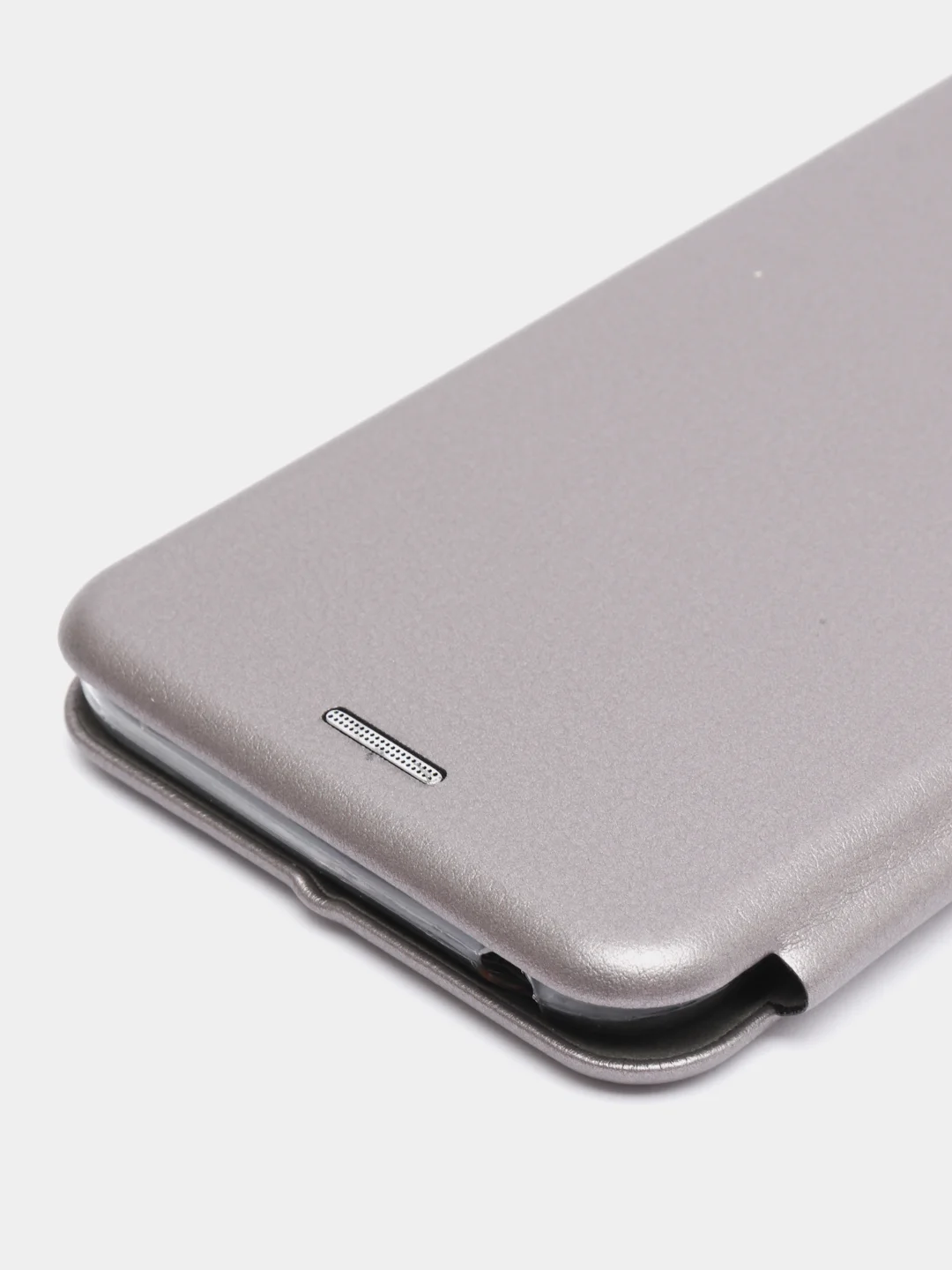 Серебряный чехол книжка Huawei Y6 2018 / Honor 7C / 7A Pro / Y6 Prime (Хуавей Хонор 7С / 7А Про)
