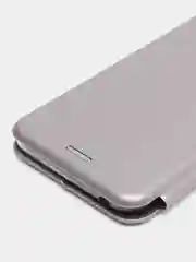 Серебряный чехол книжка Huawei Y6 2018 / Honor 7C / 7A Pro / Y6 Prime (Хуавей Хонор 7С / 7А Про)