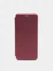 Багровый чехол книжка для Xiaomi Redmi Note 9 c функцией подставки