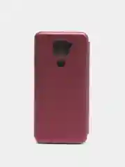 Багровый чехол книжка для Xiaomi Redmi Note 9 c функцией подставки