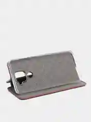 Багровый чехол книжка для Xiaomi Redmi Note 9 c функцией подставки