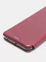Багровый чехол книжка для Xiaomi Redmi Note 9 c функцией подставки