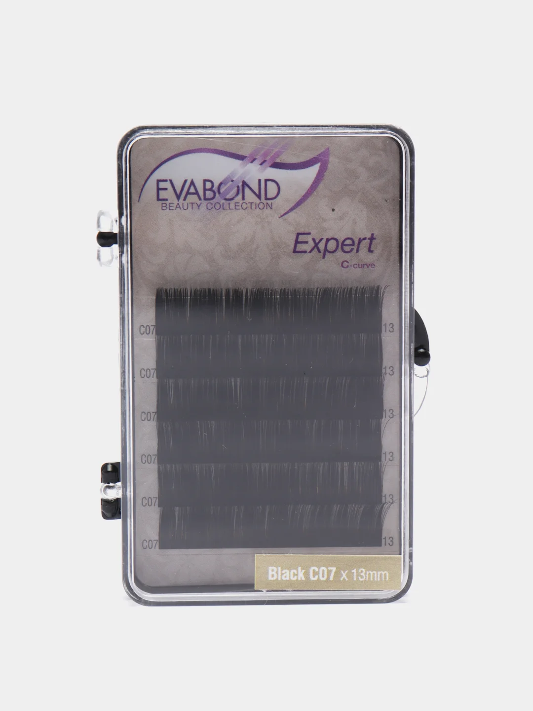 Ресницы Evabond Expert, однолинейные, черные, 6 линий