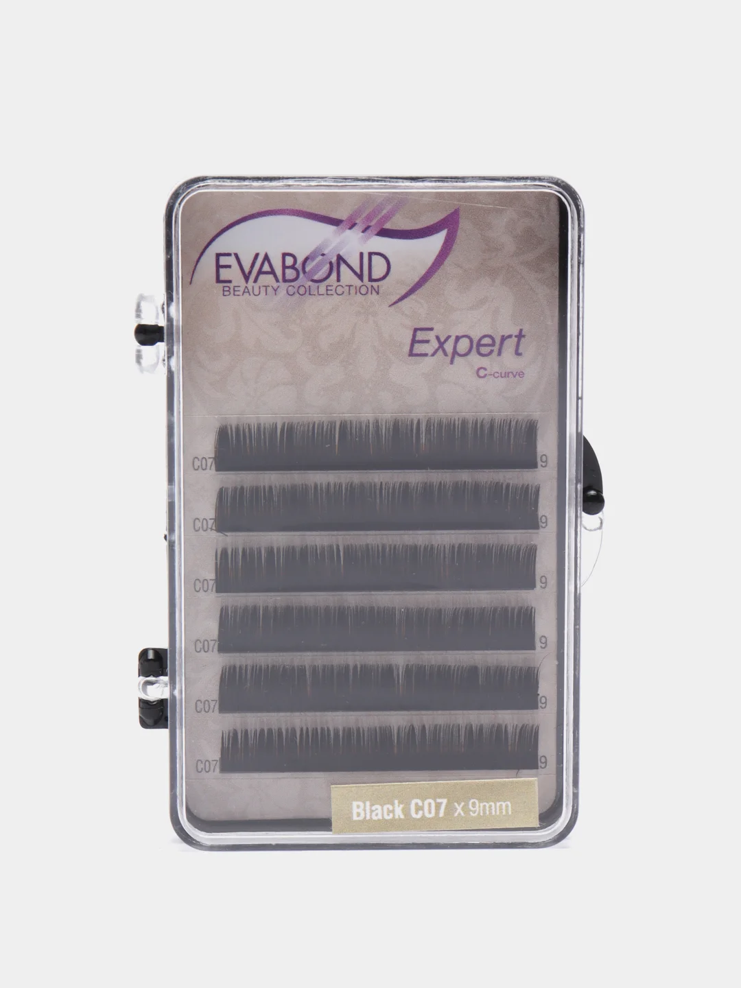Ресницы Evabond Expert, однолинейные, черные, 6 линий
